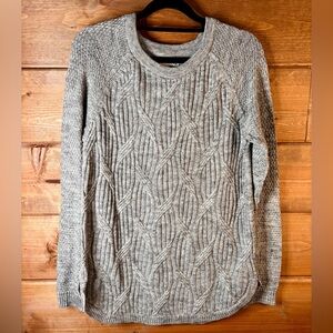 Sonoma Women's Gray Tunic Style Cable Knit Sweater Small